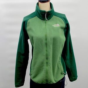 The North Face Jacket Women”s Size Medium Two Tone Green Heavyweight Full Zip.